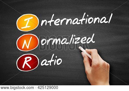 Inr - International Normalized Ratio Acronym, Concept On Blackboard