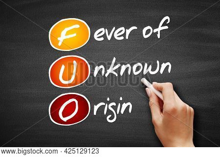 Fuo - Fever Of Unknown Origin Acronym, Concept On Blackboard