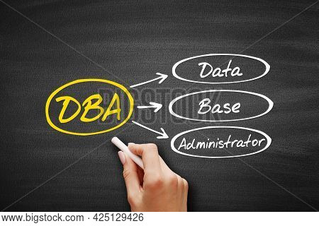 Dba - Database Administrator Acronym, Technology Concept On Blackboard