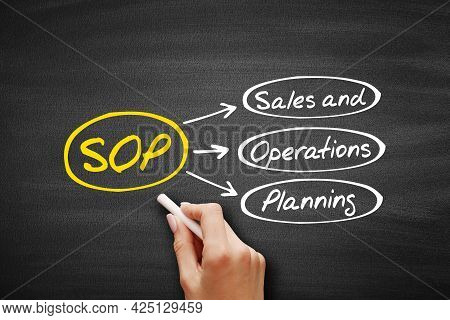Sop - Sales And Operations Planning Acronym, Business Concept On Blackboard