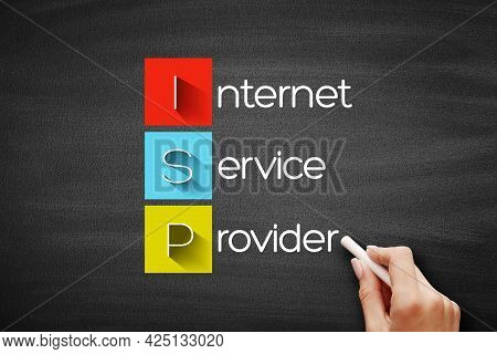 Isp - Internet Service Provider, Acronym Technology Concept On Blackboard