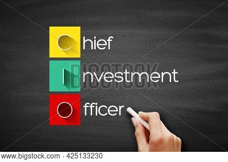 Cio - Chief Investment Officer Acronym, Business Concept Background On Blackboard