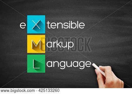 Xml - Extensible Markup Language Acronym, Technology Concept Background On Blackboard