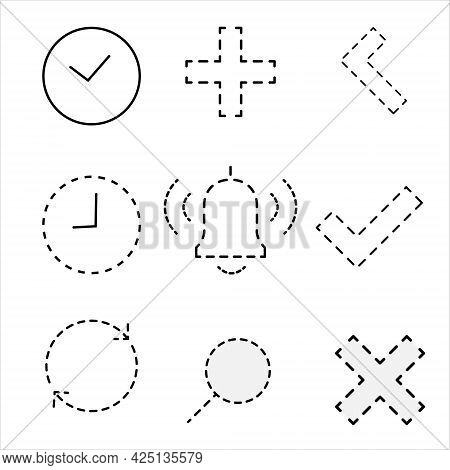 Simple Icon Set. Contains Unique Icons For Schedules, Dates And Reminders