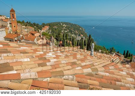 Village Of Roquebrune-cap-martin On The Mediterranean Coast.