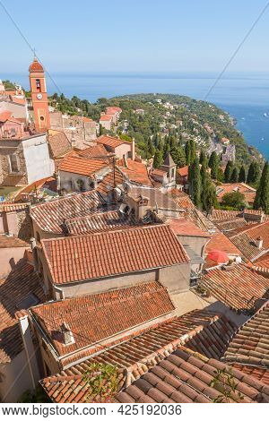 Village Of Roquebrune-cap-martin On The Mediterranean Coast.