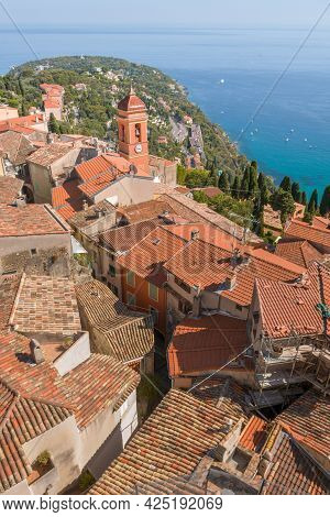 Village Of Roquebrune-cap-martin On The Mediterranean Coast.