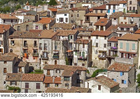 Peille, One Of The Most Beautiful Hilltop Villages On The Côte D'azur. Medieval Village Built On The