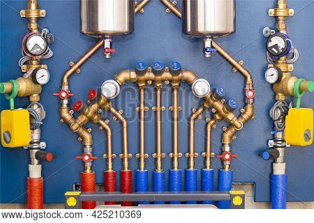 Plumbing Unit For Entering Water Supply In The House. Copper Piping, Deep Filter, Anti-leakage Syste