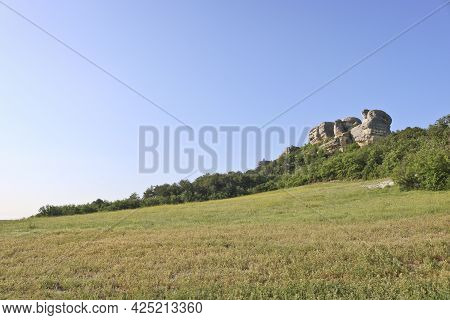 Sphinxes Of The Karalez Valley, Bakhchisarai, Crimea, Russia. The Miraculous Boulders Are A Natural