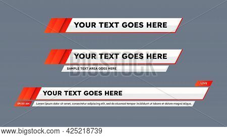 Modern Lower Third Design Template. Set Of Tv Banners And Bars For News And Sport Channel, Streaming