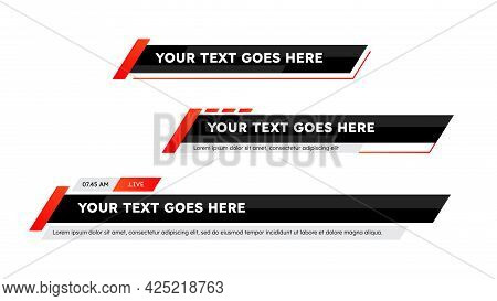 Lower Third Design Template. Set Of Tv Banners And Bars For News And Sport Channel, Streaming And Br