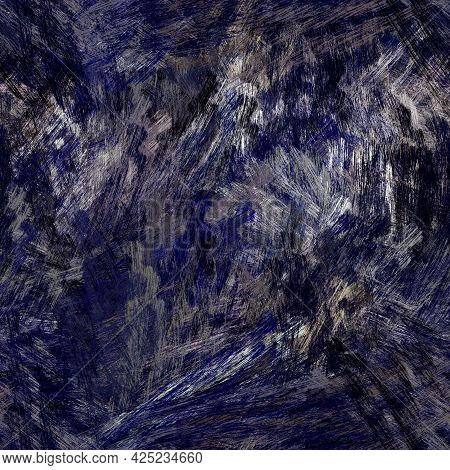 Seamless Abstract Painted Brushed Texture. Spikey Material Pattern Background. Grunge Rough Colour W