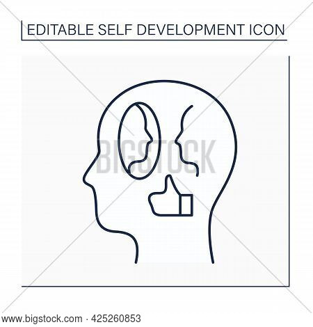 Affirmations Line Icon. Positive Reminders Or Statements. Encourage And Motivation For Achieving Goa