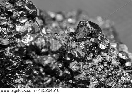 Pyrite Mineral, It Is Presented In Cubic, Pentagonododecahedral Or Octahedral Crystals, Sometimes Wi