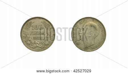 Bulgarische 100 Leva MÃ¼nze 1930