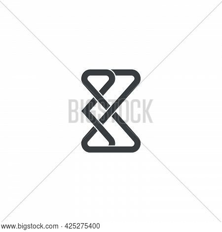 Letter Kx Abstract Infinity Flat Line Logo Vector