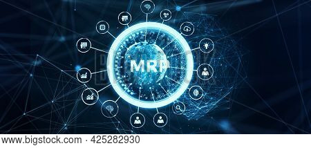Mrp Material Requirement Planning Manufacturing Industry Business Process Automation.3d Illustration