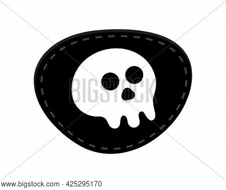 Pirate Eye Patch Icon Sign Flat Style Design Vector Illustration Isolated On White Background. Black