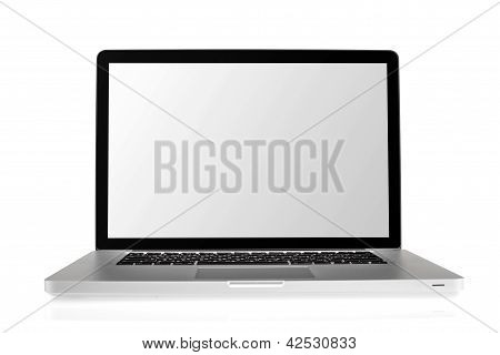 흰 배경에 고립 된 노트북
