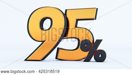 3d Render Of Discount Ninety Five 95 Percent Off Isolated On White Background