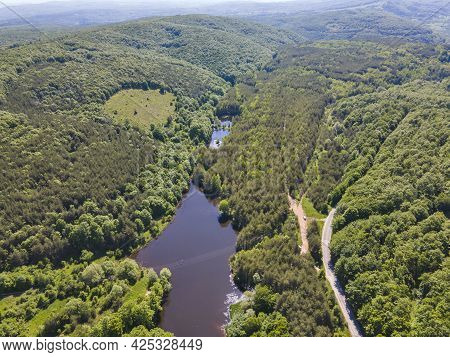 Aerial View Of Sua Gabra Lakes At Lozenska Mountain, Sofia Region, Bulgaria