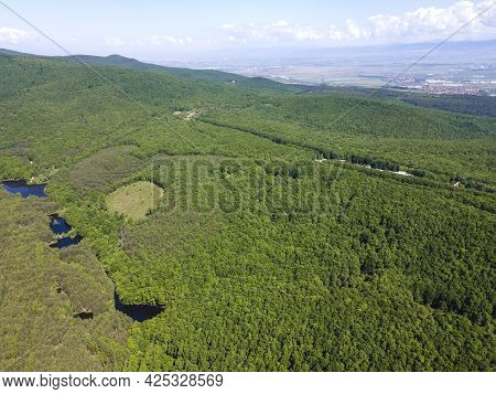 Aerial View Of Sua Gabra Lakes At Lozenska Mountain, Sofia Region, Bulgaria