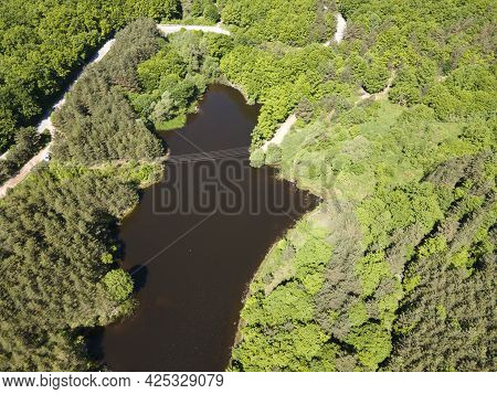 Aerial View Of Sua Gabra Lakes At Lozenska Mountain, Sofia Region, Bulgaria