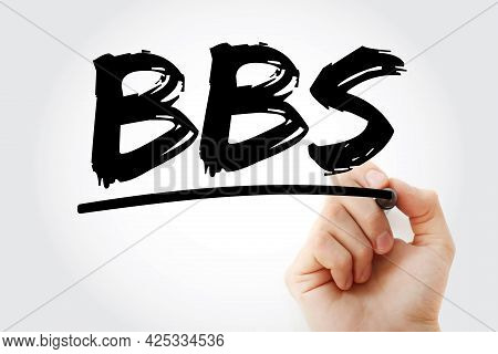 Bbs - Bulletin Board System Acronym With Marker, Technology Concept Background