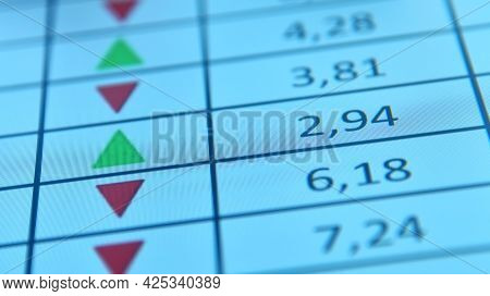 Business Stock Exchange And Numbers On Screen. Financial Stock Narket And Big Data Concept.