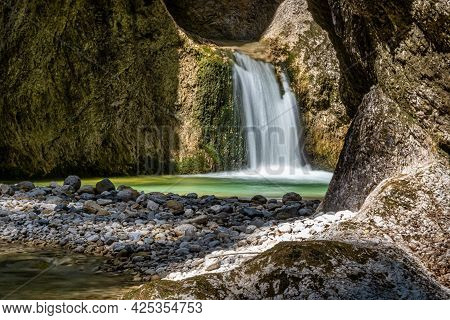 The Wild-romantic Almbachklamm In The Berchtesgaden Land Is A Popular Excursion Destination For Many