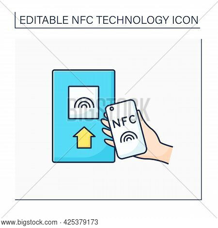 Nfc Color Icon. Safety Payment System On Mobile Phone. Near Field Communication. Contactless Payment