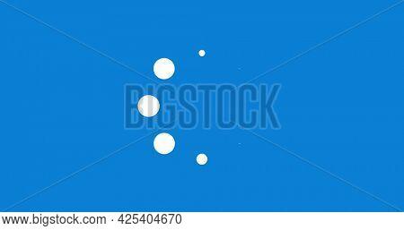 Image of digital interface loading circles flashing on blue background. technology, computing and digital interface concept digitally generated image.
