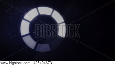 Image of glowing loading circle digital interface. global technology, communication and digital interface concept digitally generated image.