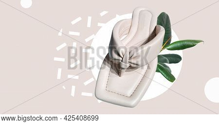 Elegant Fashionable Summer Quilted Flat Sandals. Quilted Straps With Toe Divider. Stylish Women's Sa