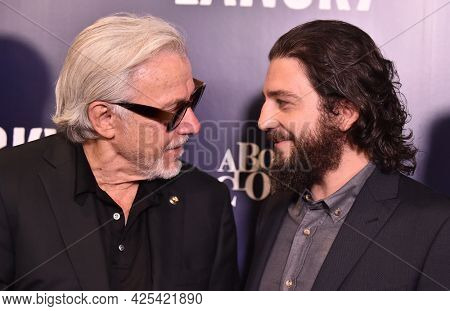 LOS ANGELES - JUN 21: Harvey Keitel and John Magaro arrives for the âLanskyâ  Hollywood Premiere on June 21, 2021 in Los Angeles, CA                