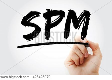 Spm - Sales Performance Management Acronym With Marker, Business Concept Background