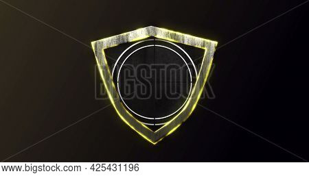 Image of digital interface countdown waiting circle loading on black background. technology, computing and digital interface concept digitally generated image.