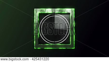 Image of digital interface countdown waiting circle loading on black background. technology, computing and digital interface concept digitally generated image.
