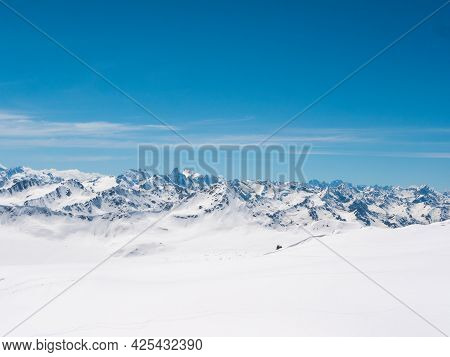 Panoramic View Of The Caucasus Mountains From Cheget, Height 3050 Meters, Kabardino-balkaria, Russia