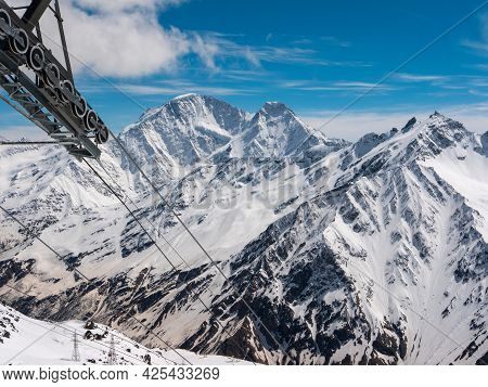 View Of The Caucasus Mountains From Cheget, Height 3050 Meters, Kabardino-balkaria, Russia. Part Of 