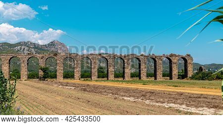 Aqueducts In The Ancient City Of Aspendos In Antalya, Turkey.