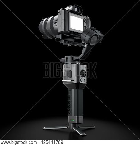 3-axis Gimbal Stabilization System With Nonexistent Mirrorless Camera Isolated