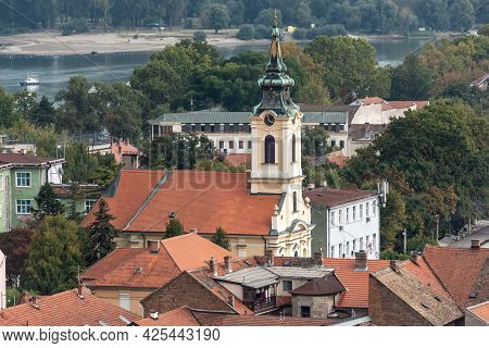 View Of Zemun Rooftops And Uznesenja Blazene Djevice Marije Church. Belgrade, Serbia