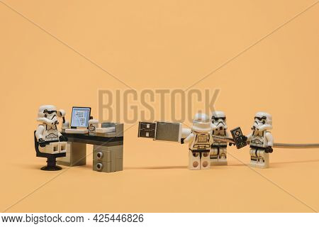 Stormtroopers Pulls The Usb Cable In The Office. Illustrative Editorial. June 22, 2021