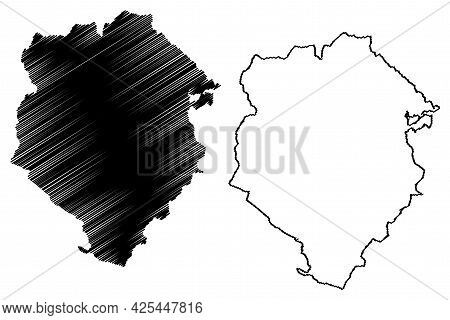 Biella Province (italy, Italian Republic, Piedmont Region) Map Vector Illustration, Scribble Sketch 