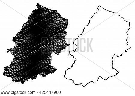 Campobasso Province (italy, Italian Republic, Molise Region) Map Vector Illustration, Scribble Sketc