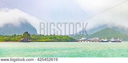 Travel To Don Sak Over Turquoise Water Tropical Landscape Thailand.