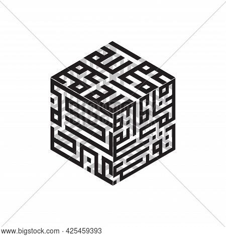 An Isometric Vector Kufic Islamic Calligraphy Of Eid Mubarak With 