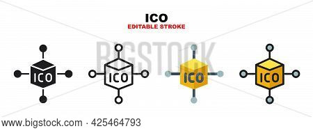 Ico Icon Set With Different Styles. Icons Designed In Filled, Outline, Flat, Glyph And Line Colored.